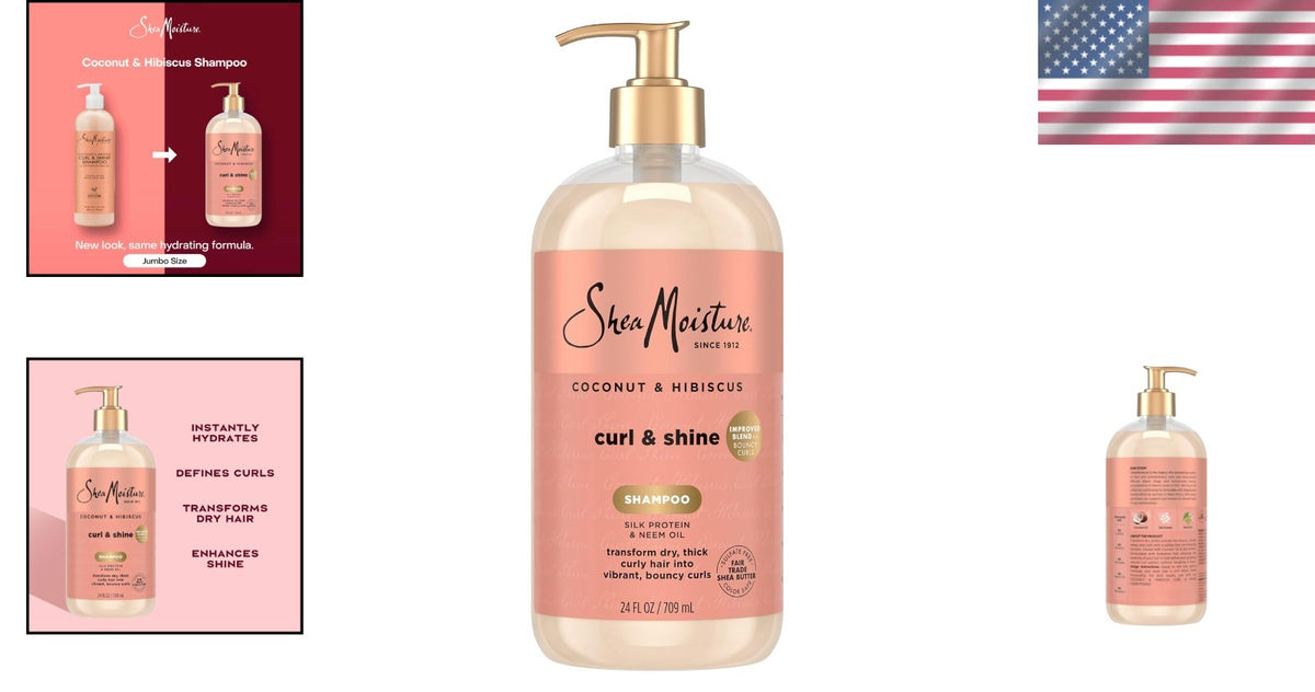 Curl-Defining Coconut & Hibiscus Shampoo for Moisturizing & Strengthening
