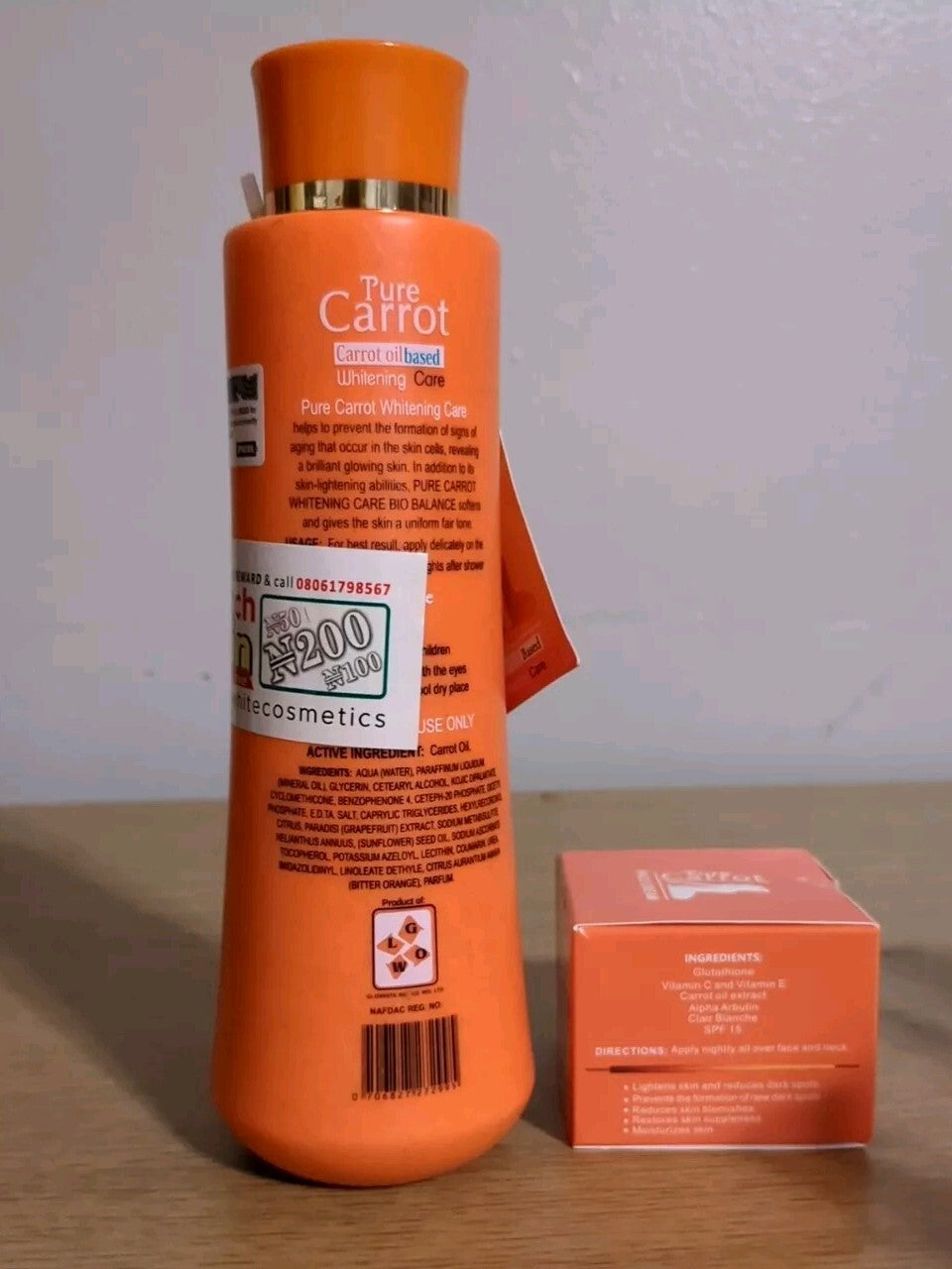 Pure Carrot Bio Balance Carrot Oil Body Lotion & Face Cream - Natural Moisturizer