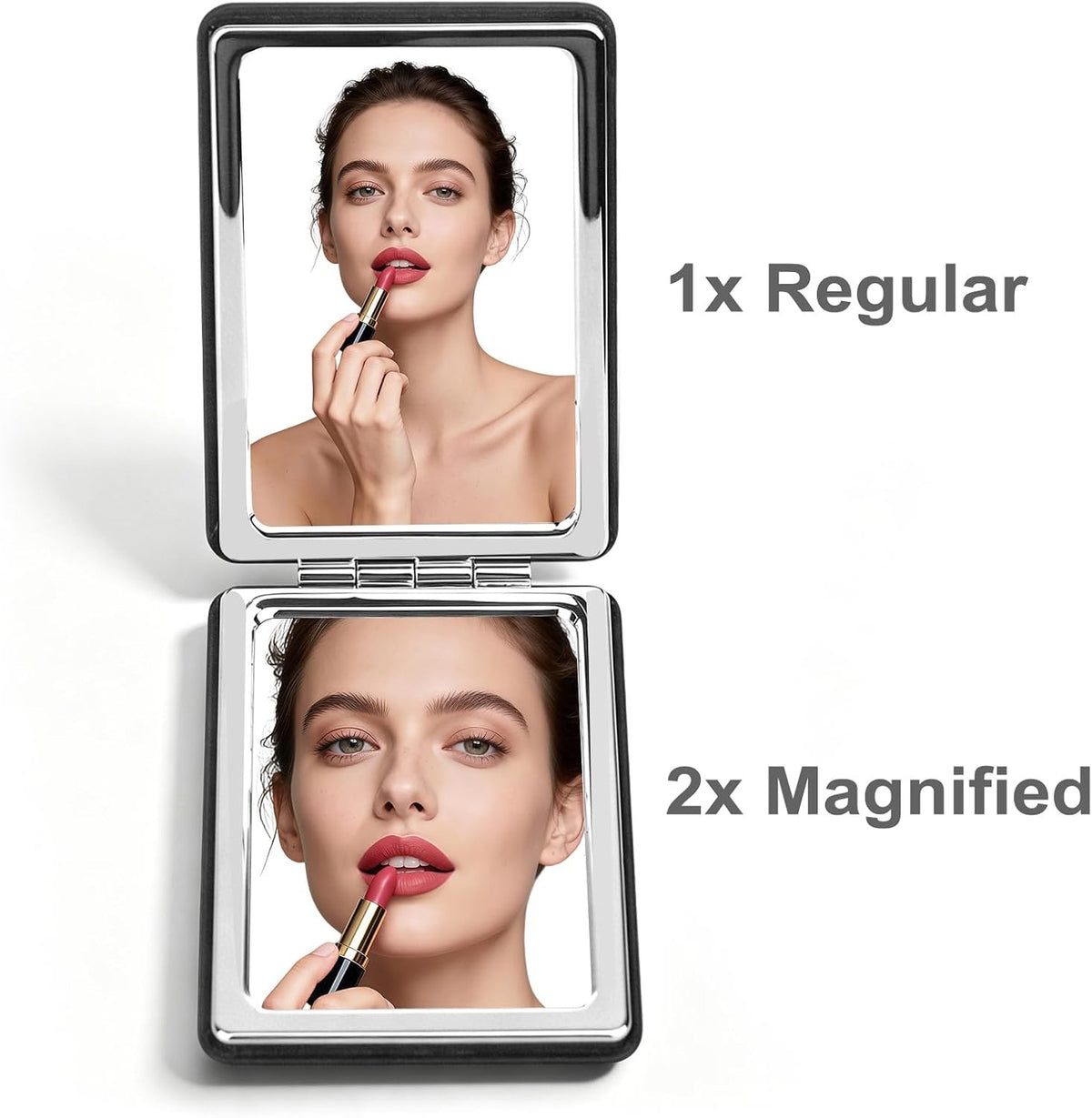 Travel Makeup Mirror Set 2-Pack - Compact Dual-Sided Folding Design
