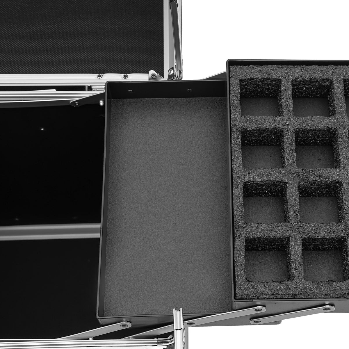 Rolling Makeup Train Case Cosmetic Trolley with Wheels Black