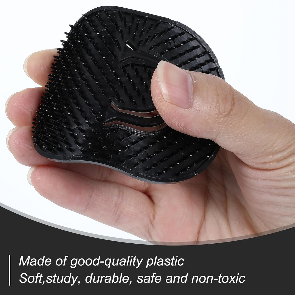 Portable Palm Comb for Men and Women - Soft Plastic Hair Brush & Massager