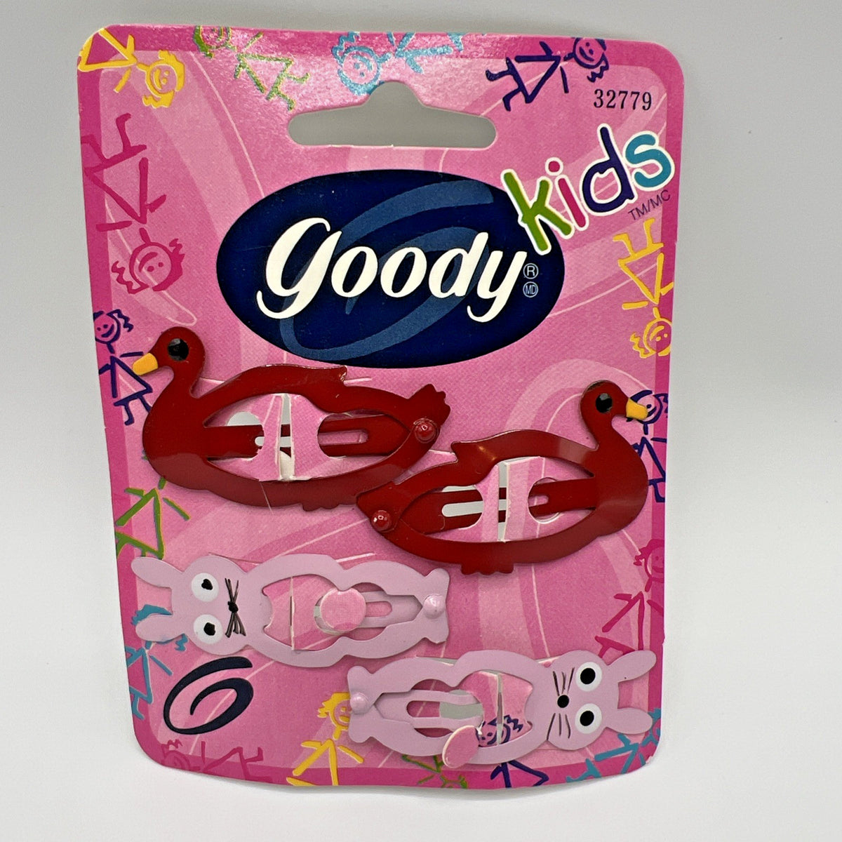 Goody Kids Contour Barrettes Bunny Rabbit Duck Hair Clips Vintage 1999