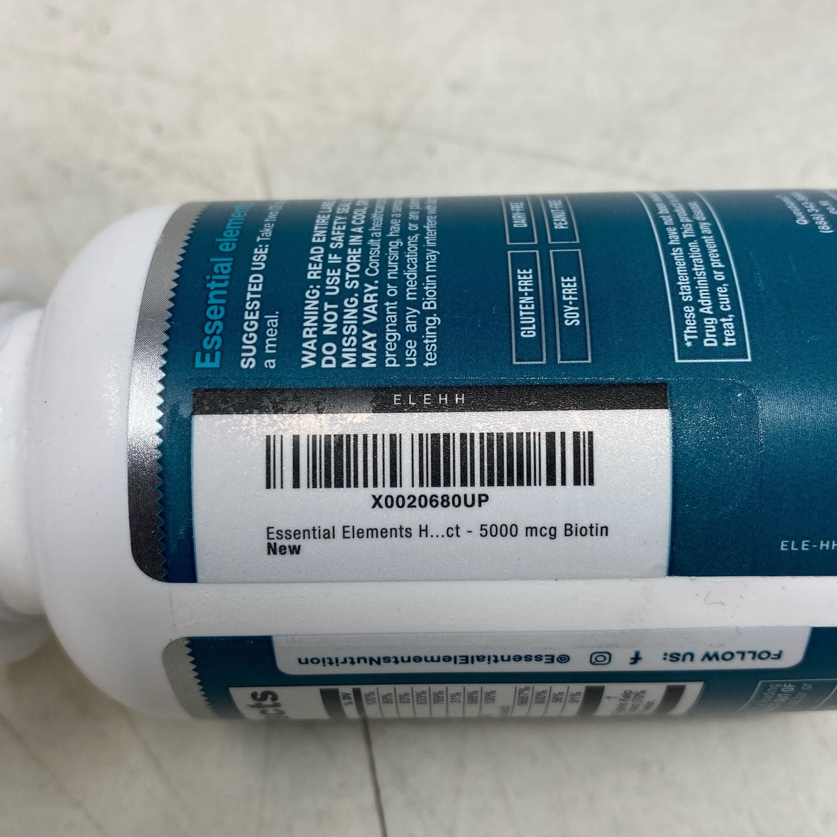 Hair Hero Men Biotin Vitamins, 5000mcg, 60 Caps