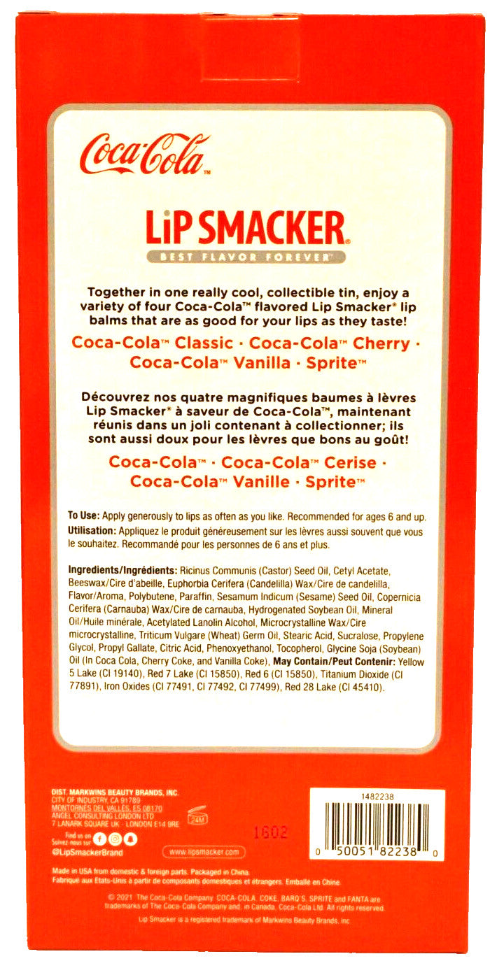 Limited Edition Coca-Cola Lip Balm Set with Collectible Tin - 4 Pack