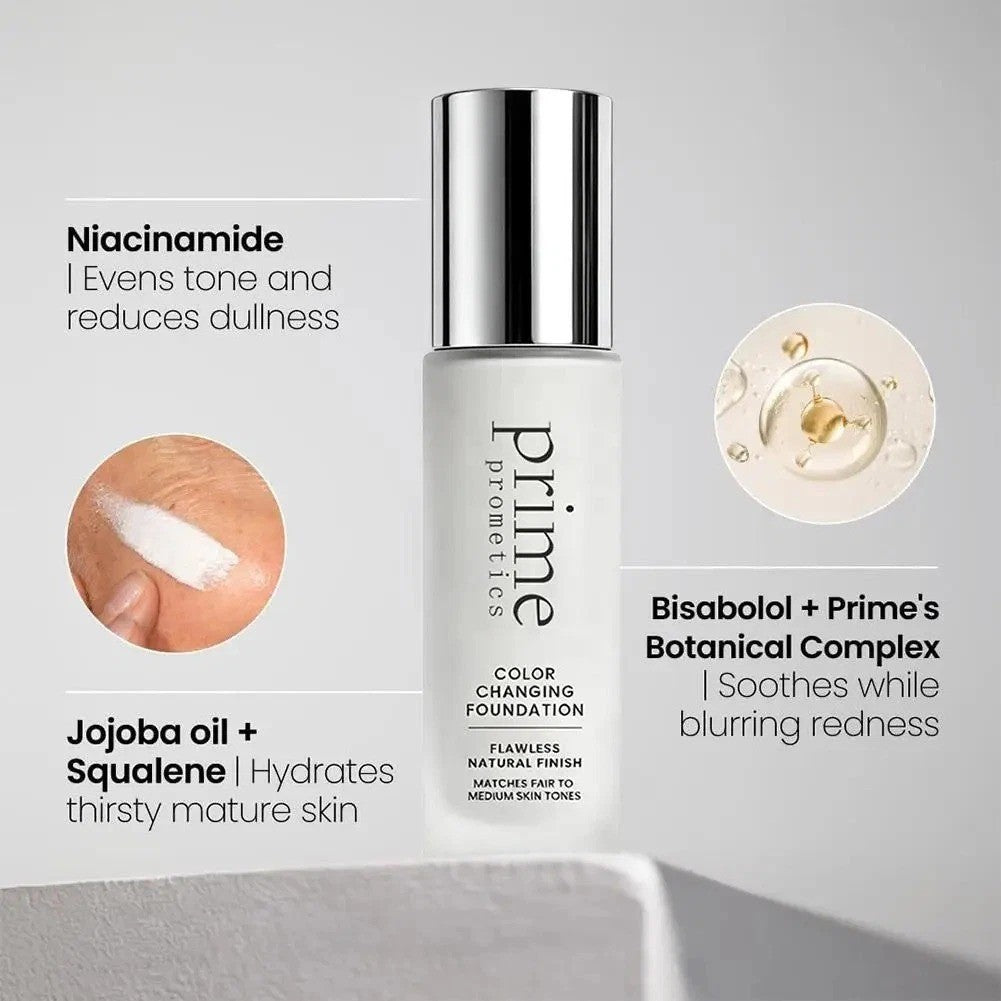 Color Changing Foundation for Mature Skin - Natural Finish, 30ml