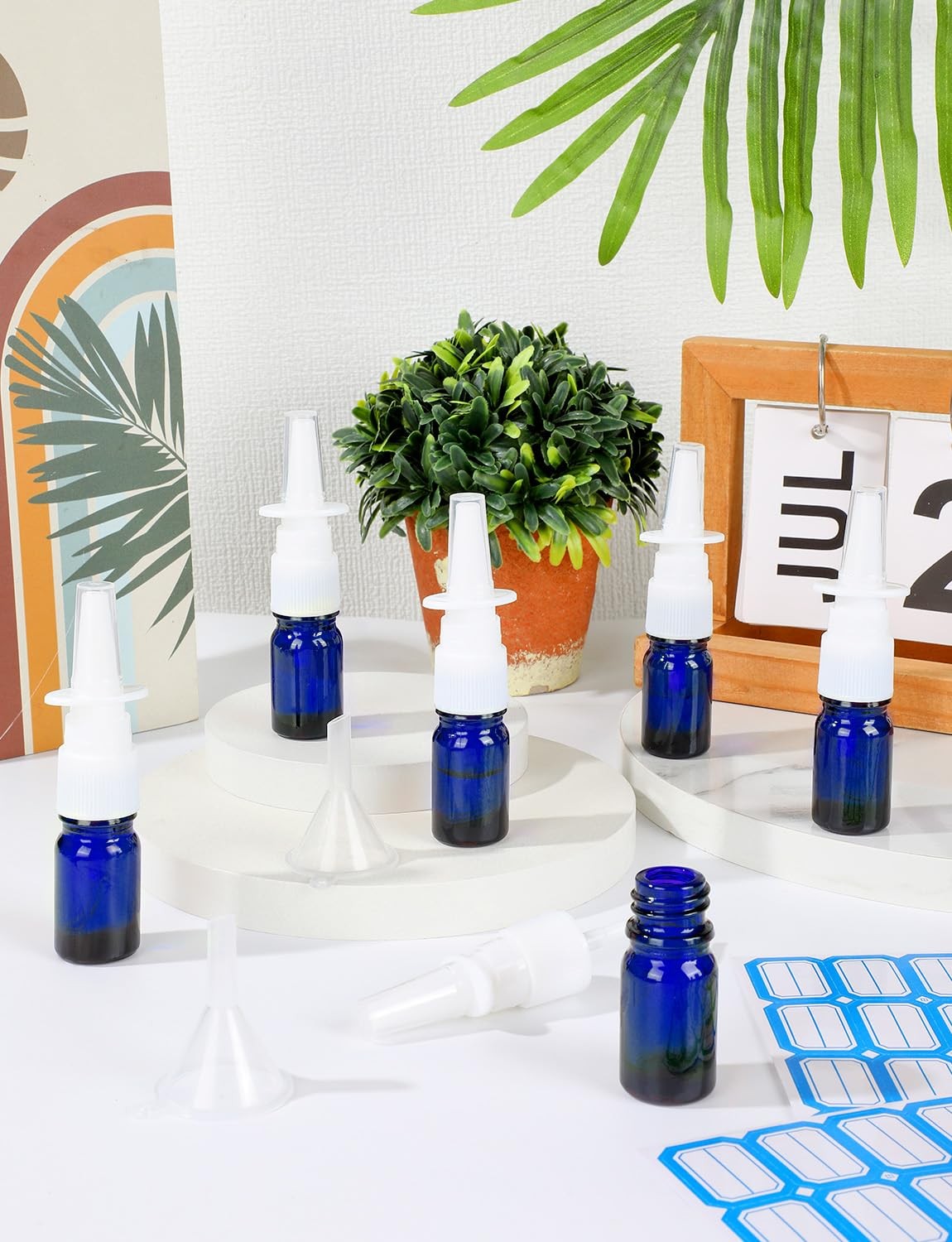 Reusable Glass Nasal Spray Bottle 5ml Fine Mist Travel Pack