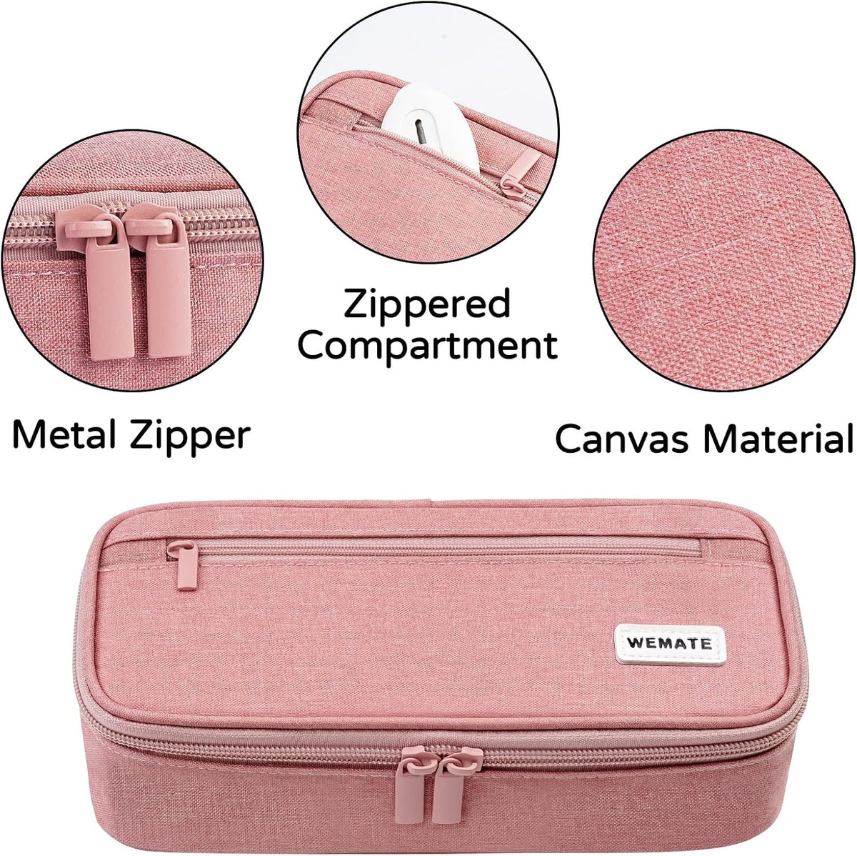 Large Capacity Pencil Case with 5 Compartments - Storage Organizer for Stationery & Makeup