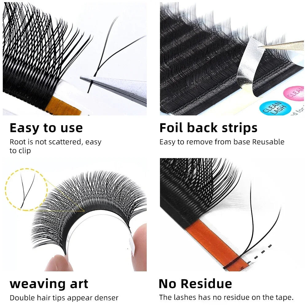 3D Premade Volume Eyelash Extensions Fans Faux Mink Lash Kit - Multiple Curl & Lengths