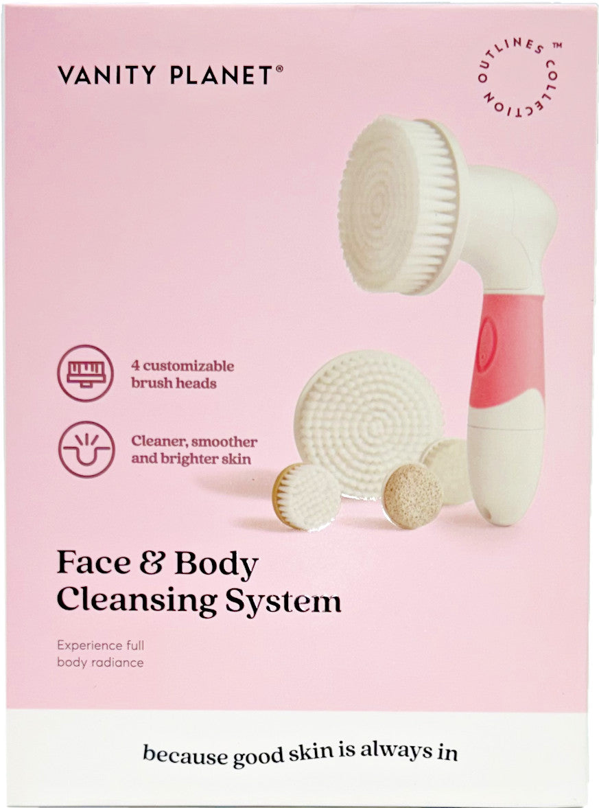 Facial & Body Cleansing System with Rotating Brush & Exfoliator