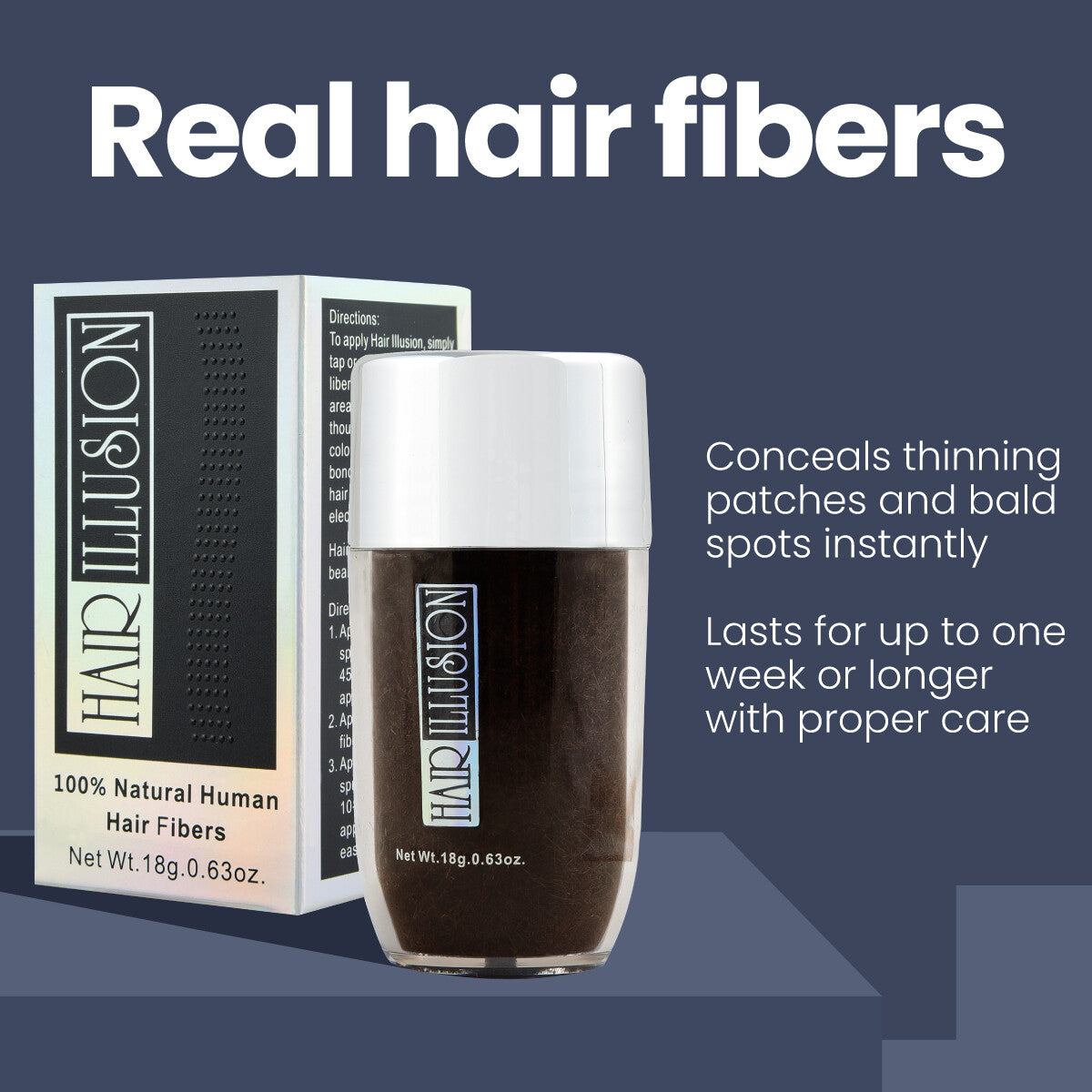 Hair Building Fibers for Thinning Hair - Dark Brown