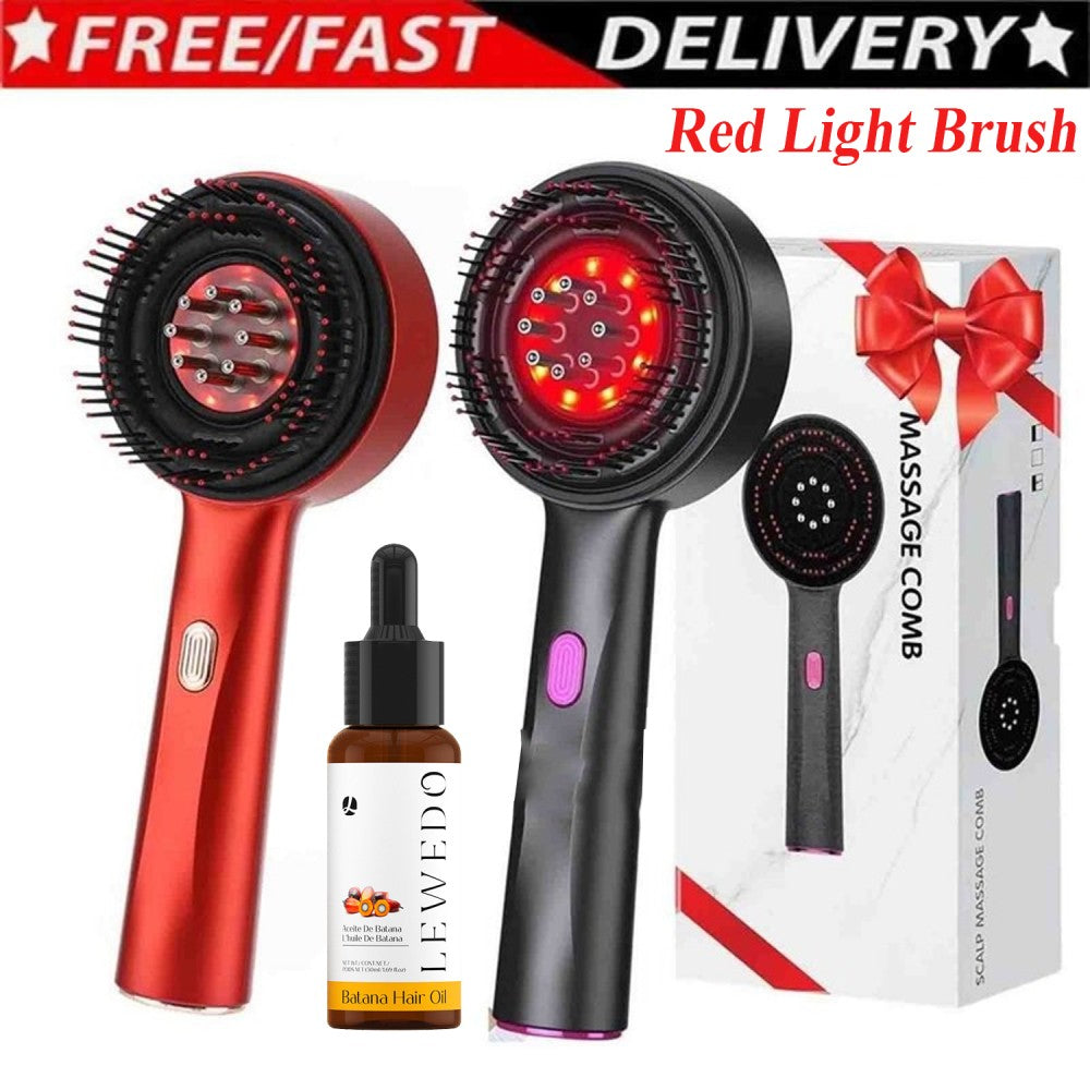 Red Light Scalp Massage Comb with Hair Oil Applicator