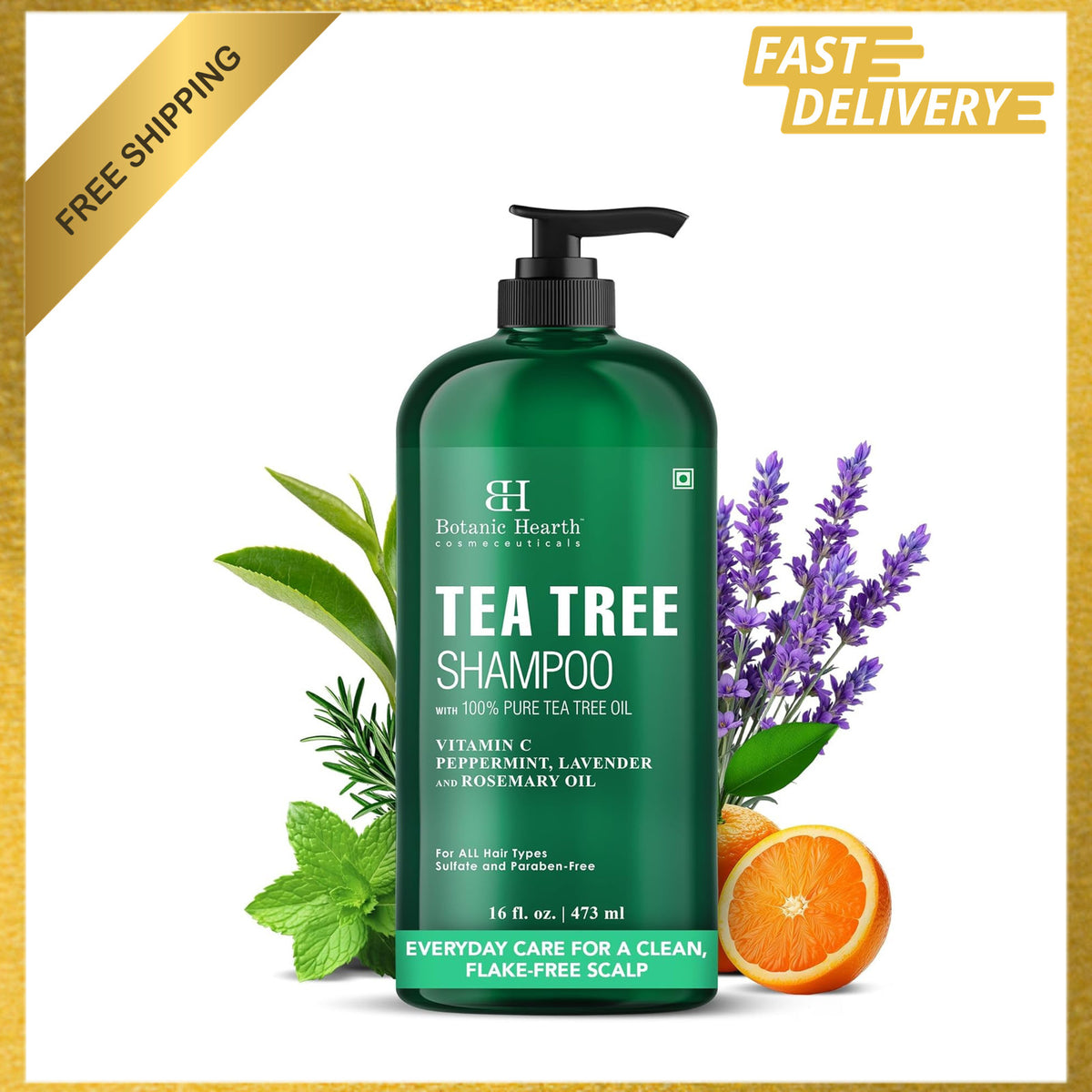 Tea Tree Shampoo 16 Fl Oz - Deep Cleansing Scalp Care