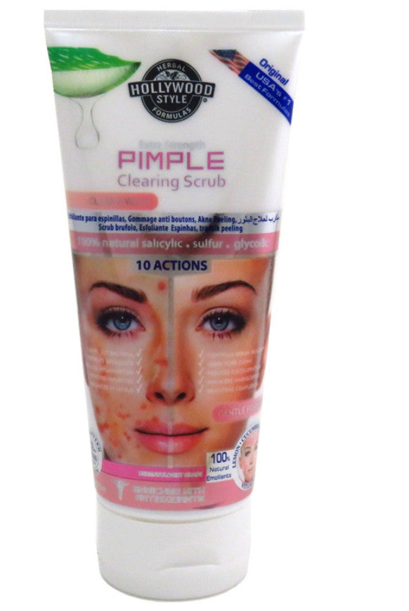Hollywood Style Extra Strength Herbal Pimple Clearing Face Scrub, 5.3