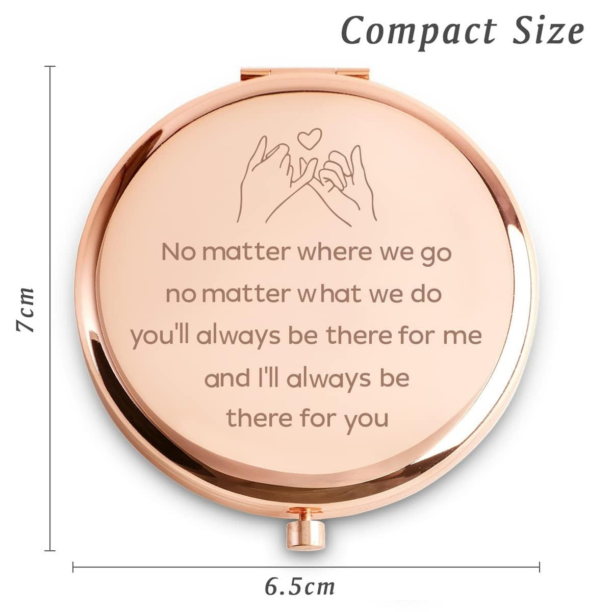 Personalized Compact Mirror Gift for Best Friend Women Girls - Custom BFF Jewelry Accessory