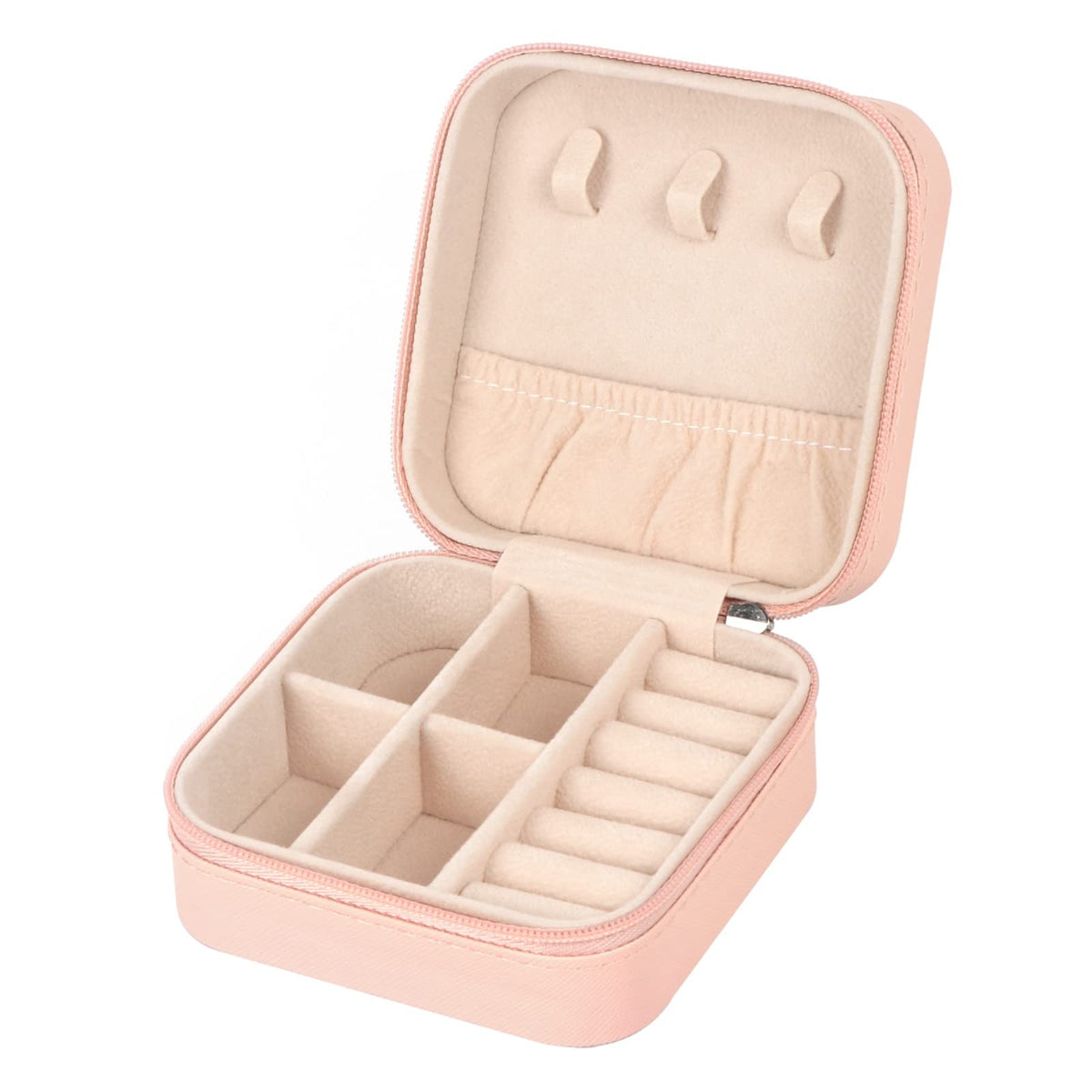 Travel Jewelry Case Small Organizer Box Pink - Compact & Multifunctional