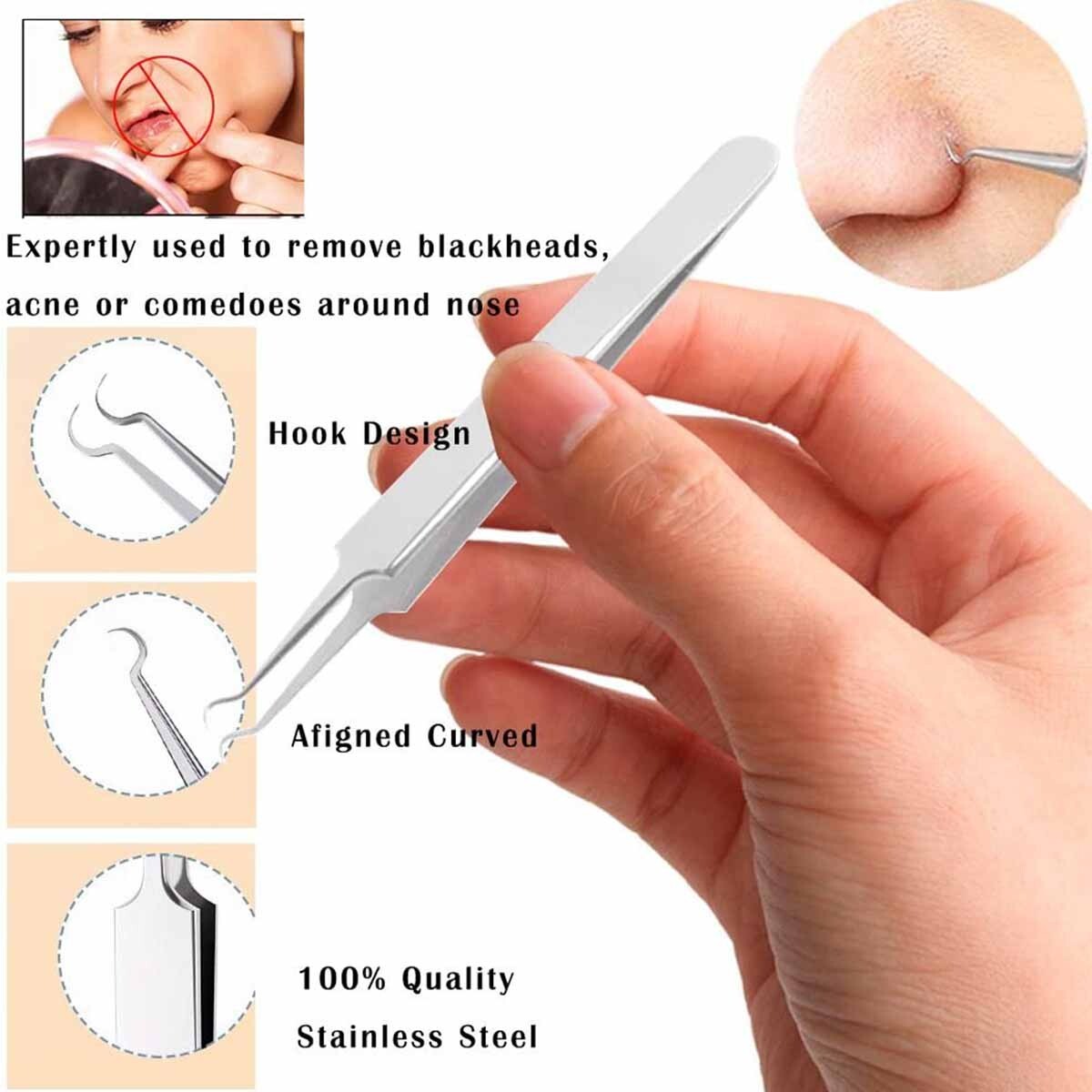 Blackhead Remover Tool Kit with 16 Extraction Heads - Pimple & Acne Spot Tool