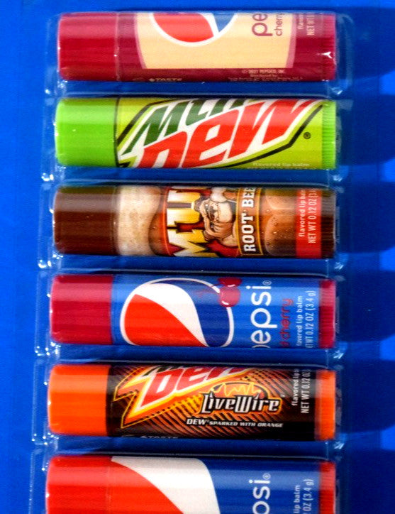 Lip Balm Set with Soda-Inspired Flavors - Hydrating & SPF 2, 8 Pack