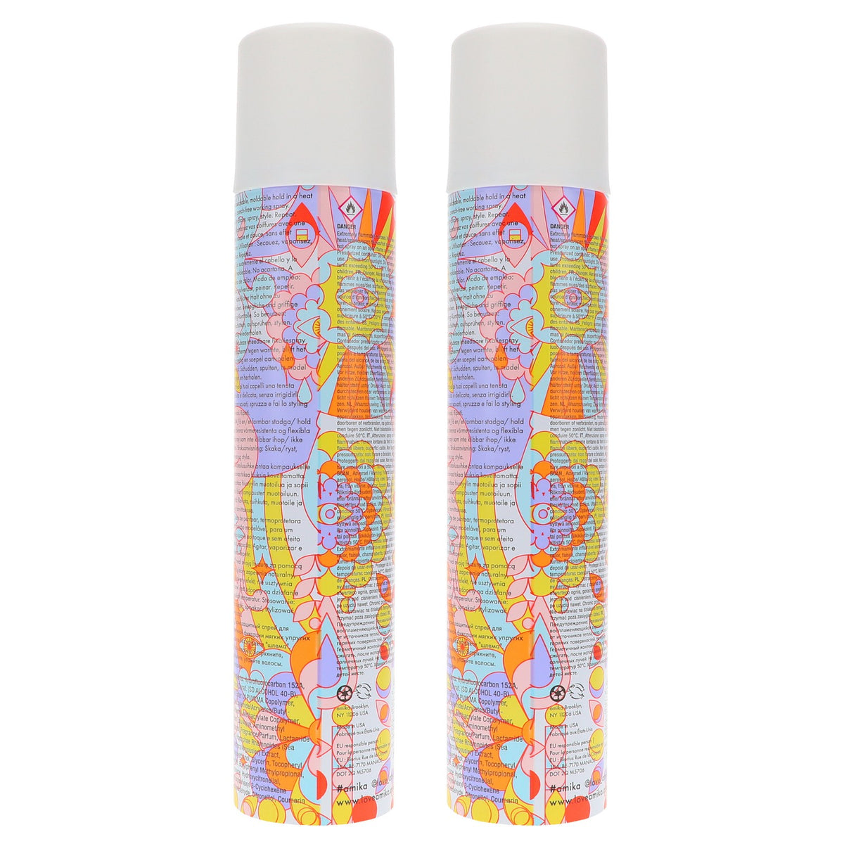 Amika Fluxus Touchable Hairspray 8.2 oz Pack of 2 - Light Hold, Flexible Finish