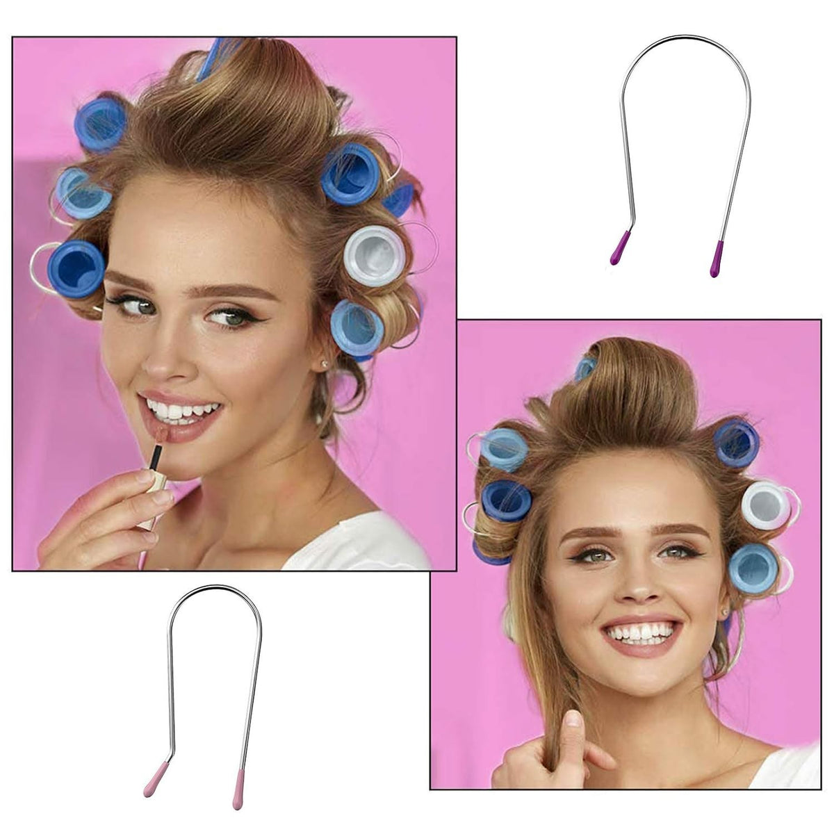 Quality Metal Curler Clips - 20 Count for All Hair Types J-Shape