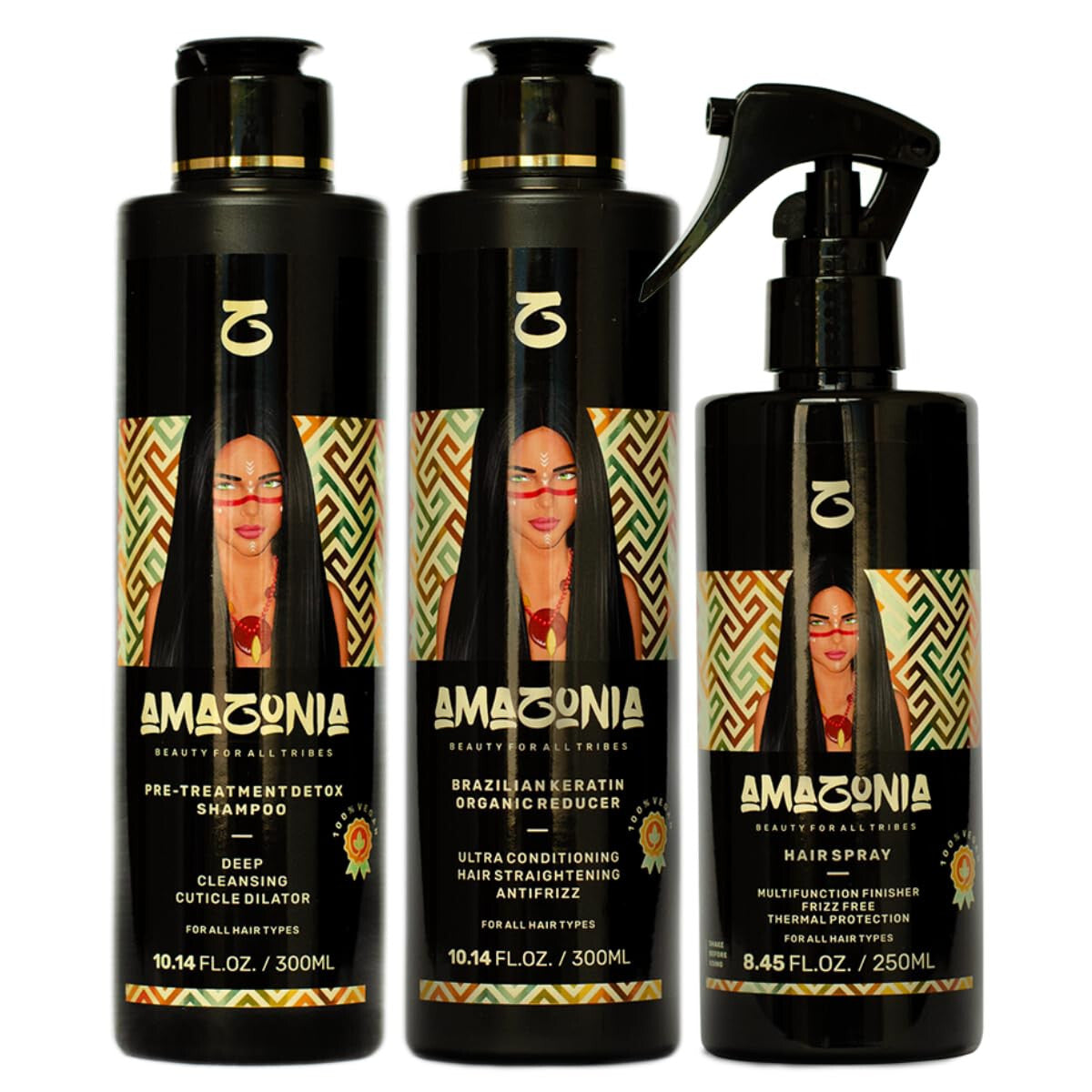 Organic Brazilian Keratin Hair Treatment Kit - 3 Step Smoothing System
