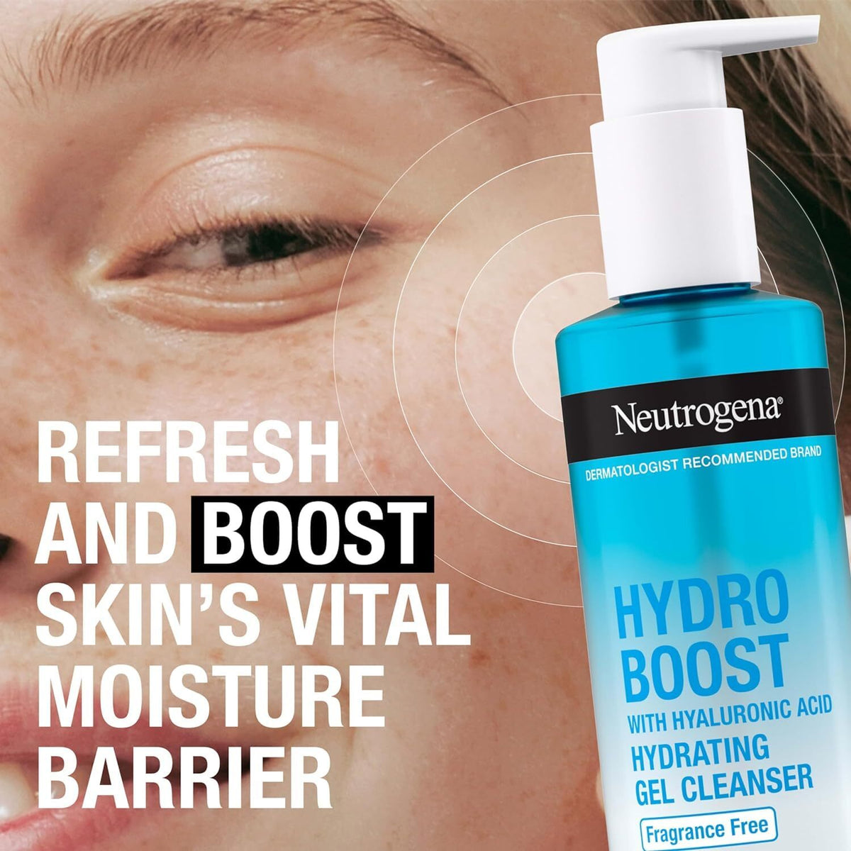 Hydrating Gel Facial Cleanser with Hyaluronic Acid - Fragrance-Free, Gentle for Sensitive Skin