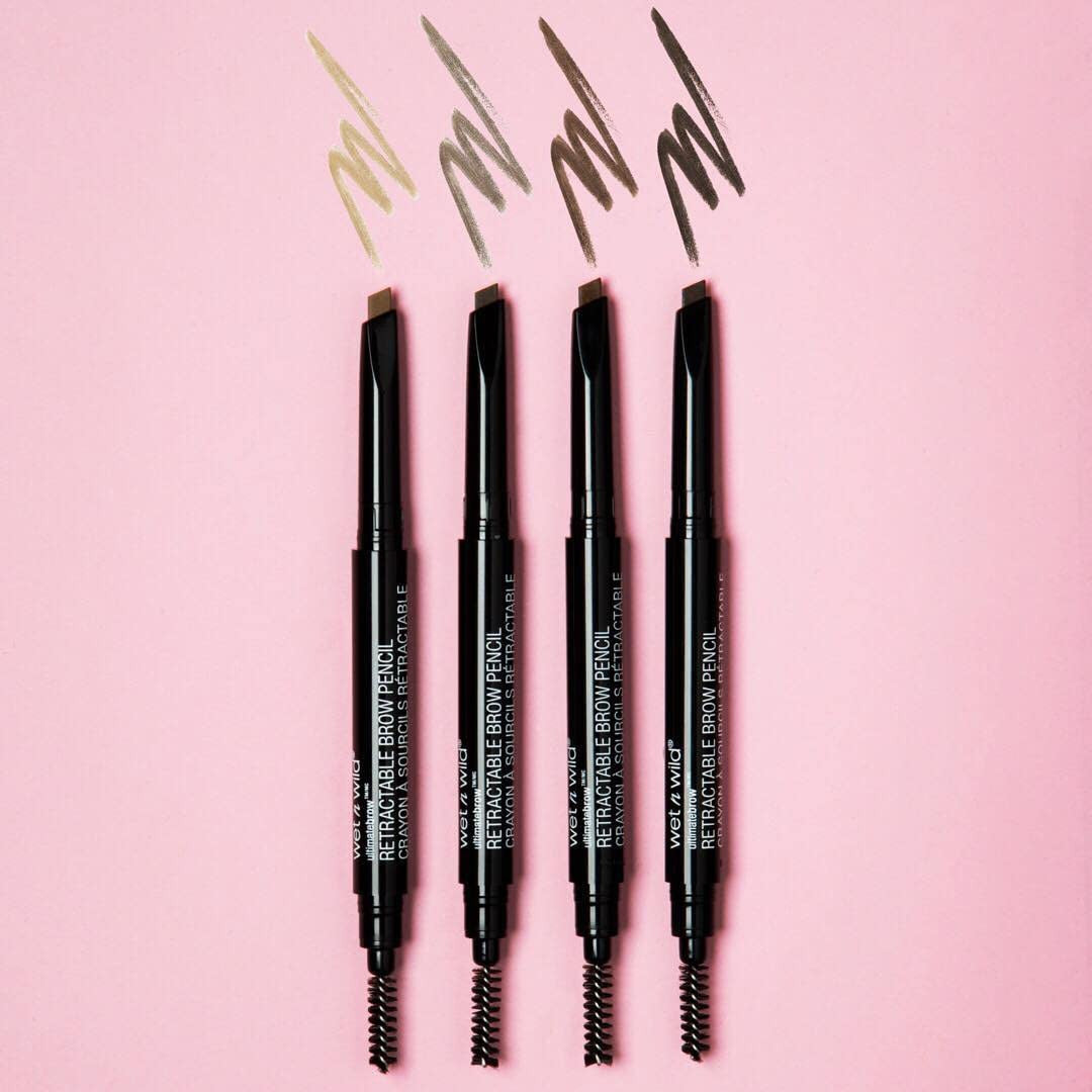 Eyebrow Pencil with Spoolie Brush - Retractable Fine Tip Taupe