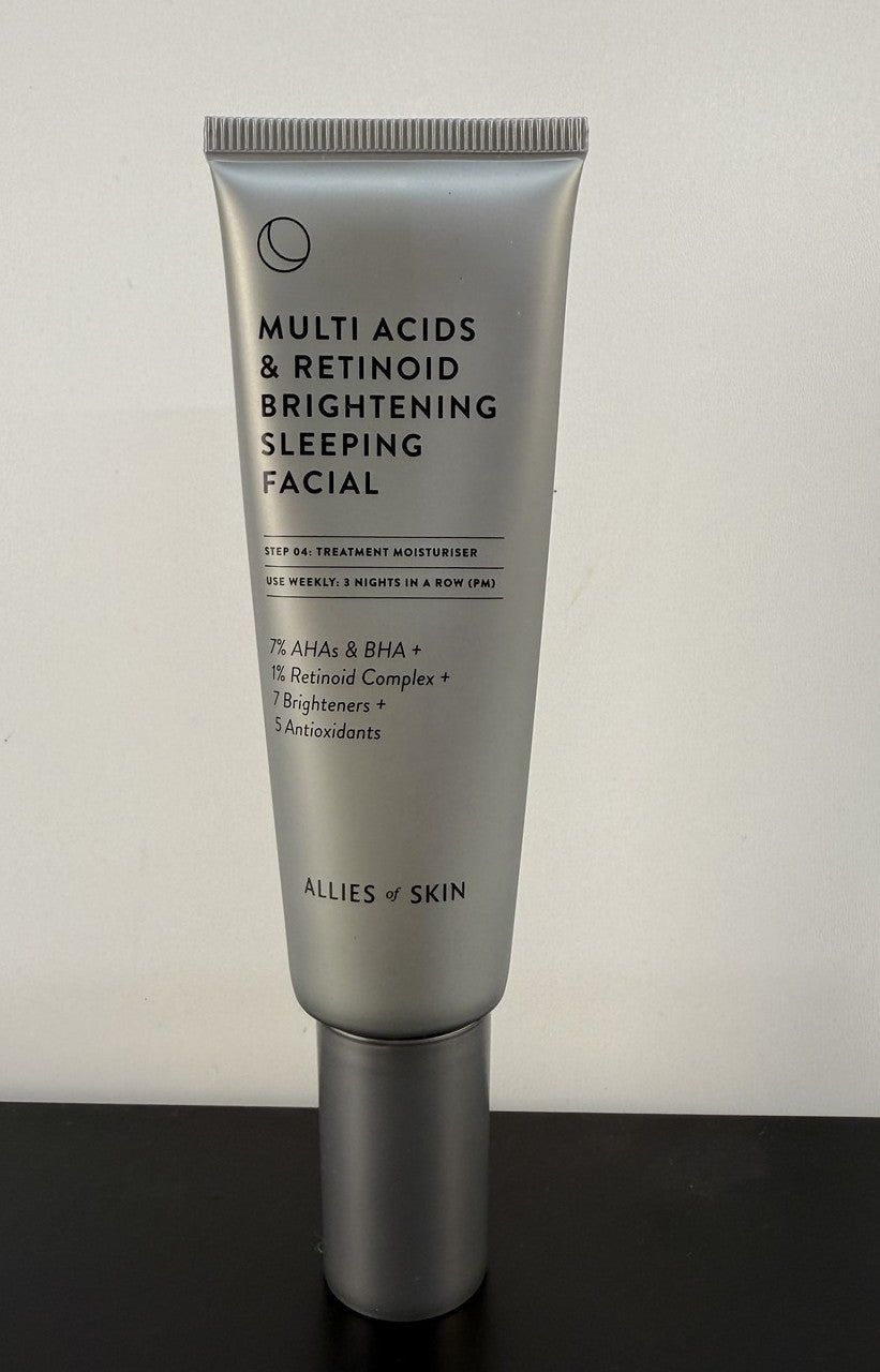 Allies of Skin Multi Acids & Retinoid Sleeping Facial 1.7 oz Brightening & Exfoliating Night Treatment