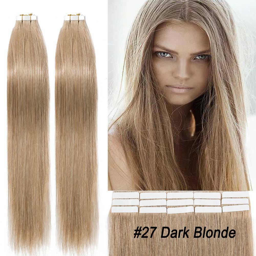 Thick Tape in Remy Human Hair Extensions Invisible Skin Weft Full Head