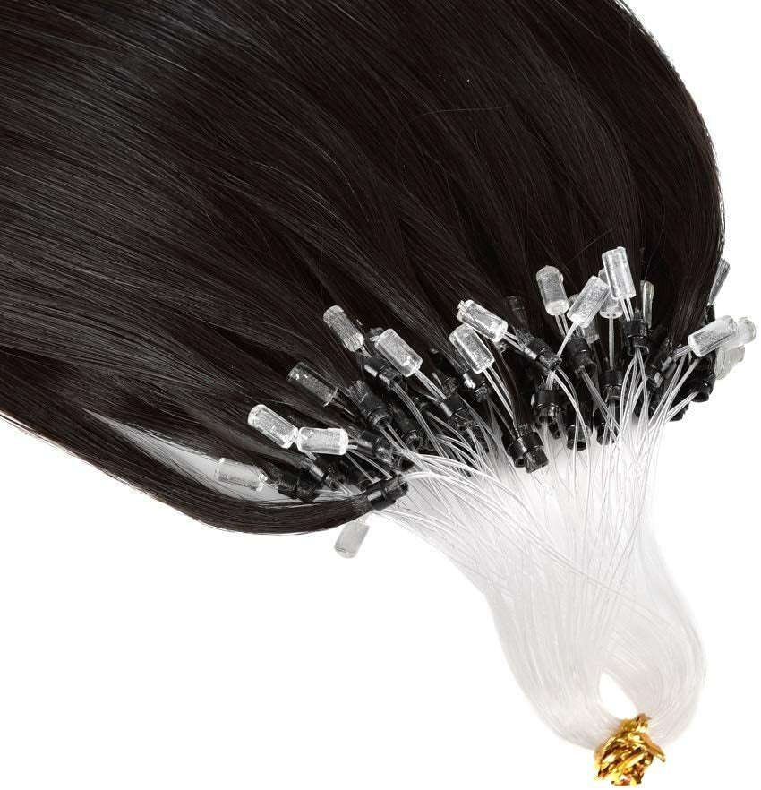 Micro Ring Loop Beads Tip Link Hair Extensions - 100% Remy Human Hair, Straight