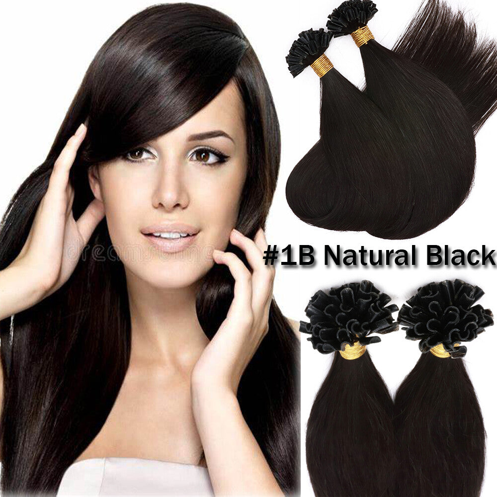Pre Bonded Keratin Hair Extensions - Human Hair Remy U Tip Thick Strands