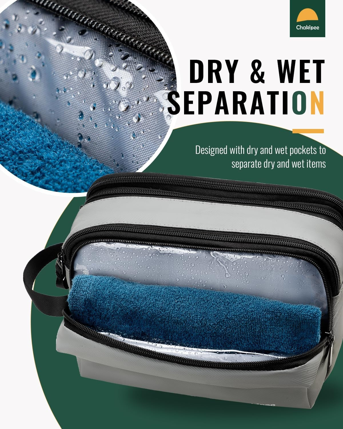 Water Resistant Men’s Travel Toiletry Bag Organizer Dopp Kit