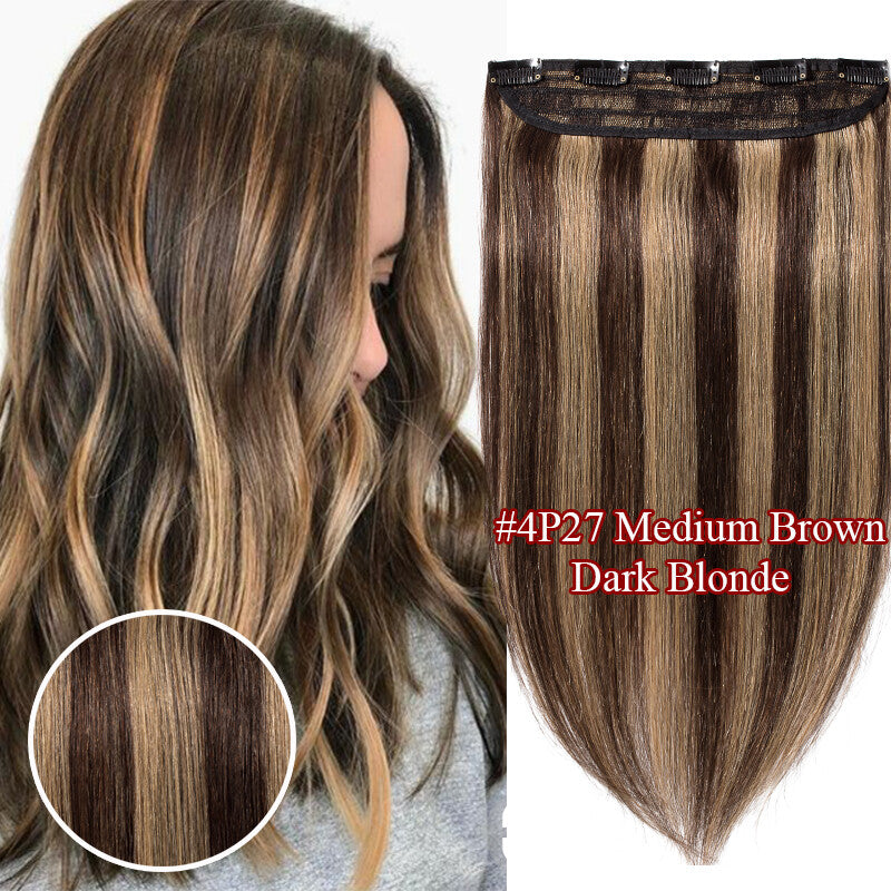 Invisible Wavy Clip-In Hair Extensions - Remy Human Hair, Half Head