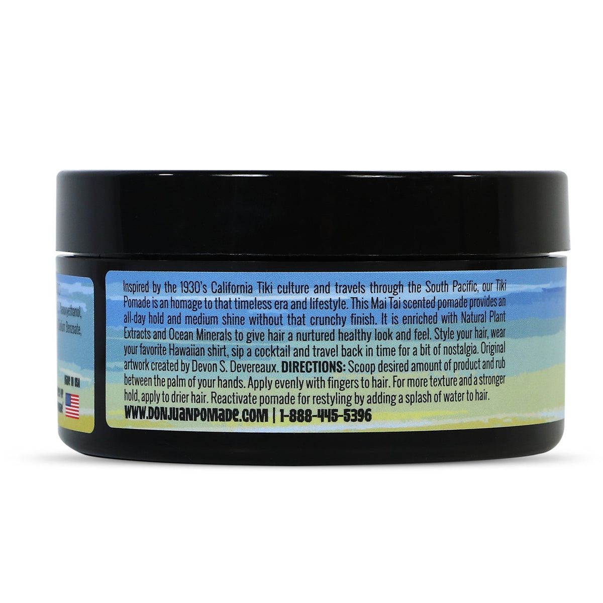 Water-Based High Hold Medium Shine Hair Pomade - Tropical Scent 4oz