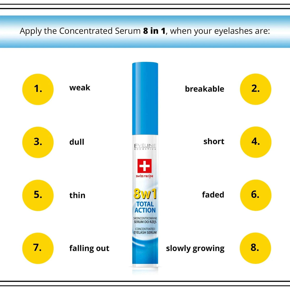 Lash Growth Serum with Argan Oil & Hyaluronic Acid - 8-in-1 Eyelash Enhancer
