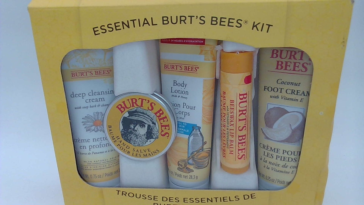 Burt's Bees Essential Travel Skincare Gift Set - Lip Balm Lotion Foot Cream