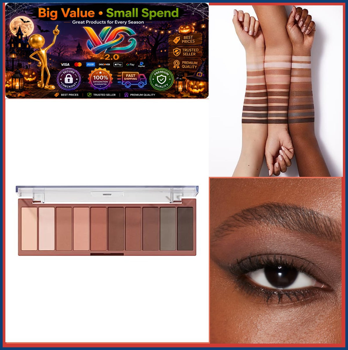 10-Color Nude Matte Eyeshadow Palette - Vegan Cruelty-Free Makeup