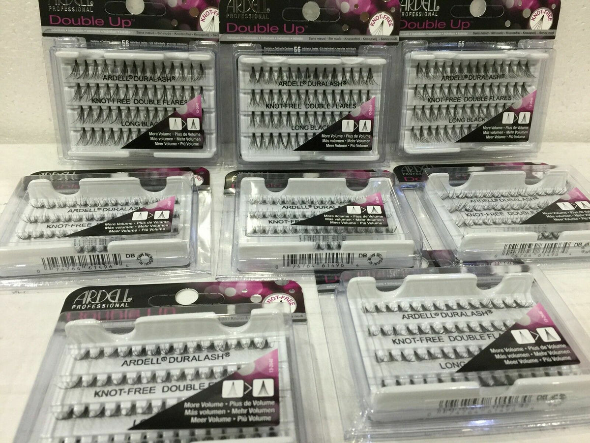 Double Individual False Eyelashes - Knot-Free, Long, Medium & Short Sets