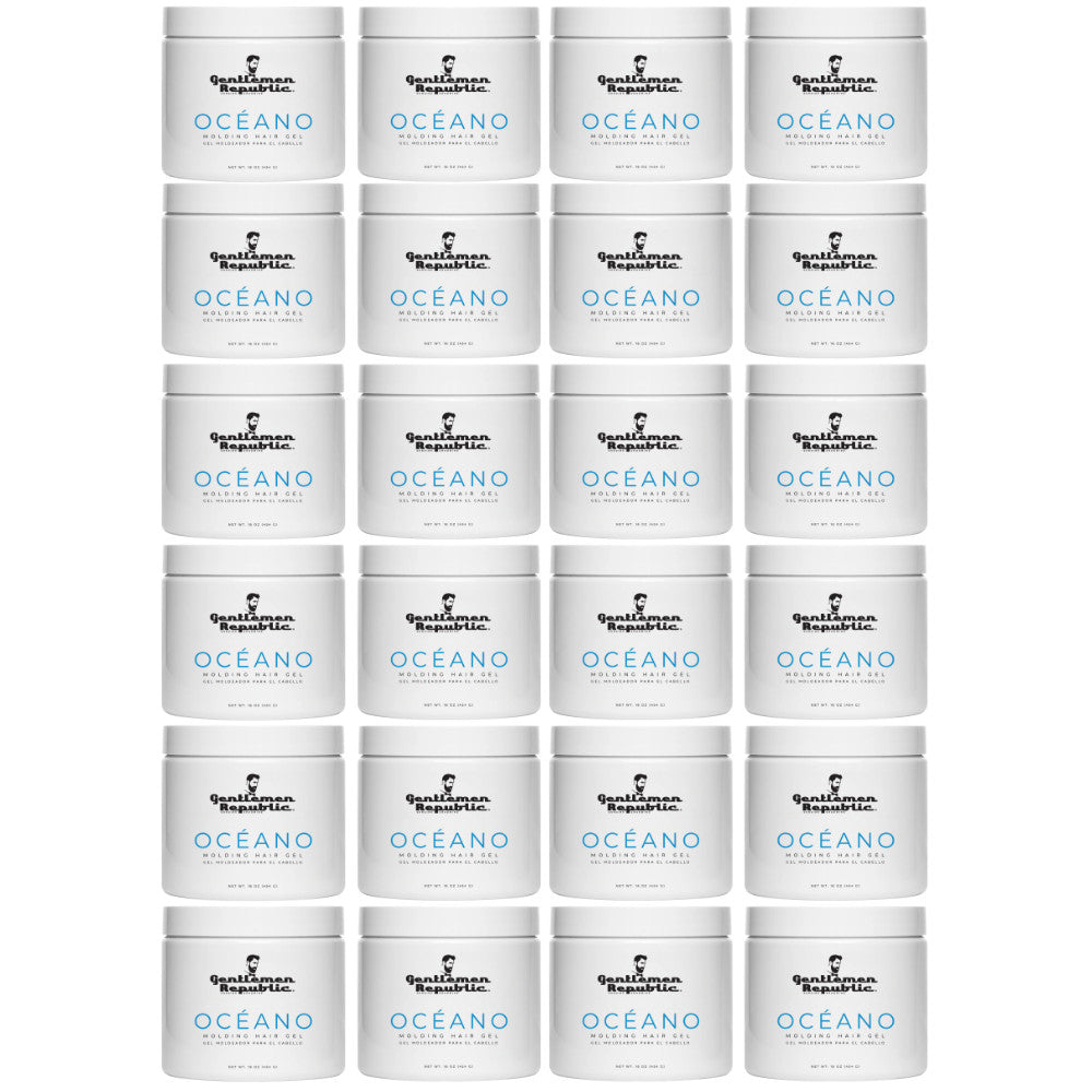 Men's Strong Hold Hair Gel - 16oz Ocean Scent, Alcohol-Free, High Shine