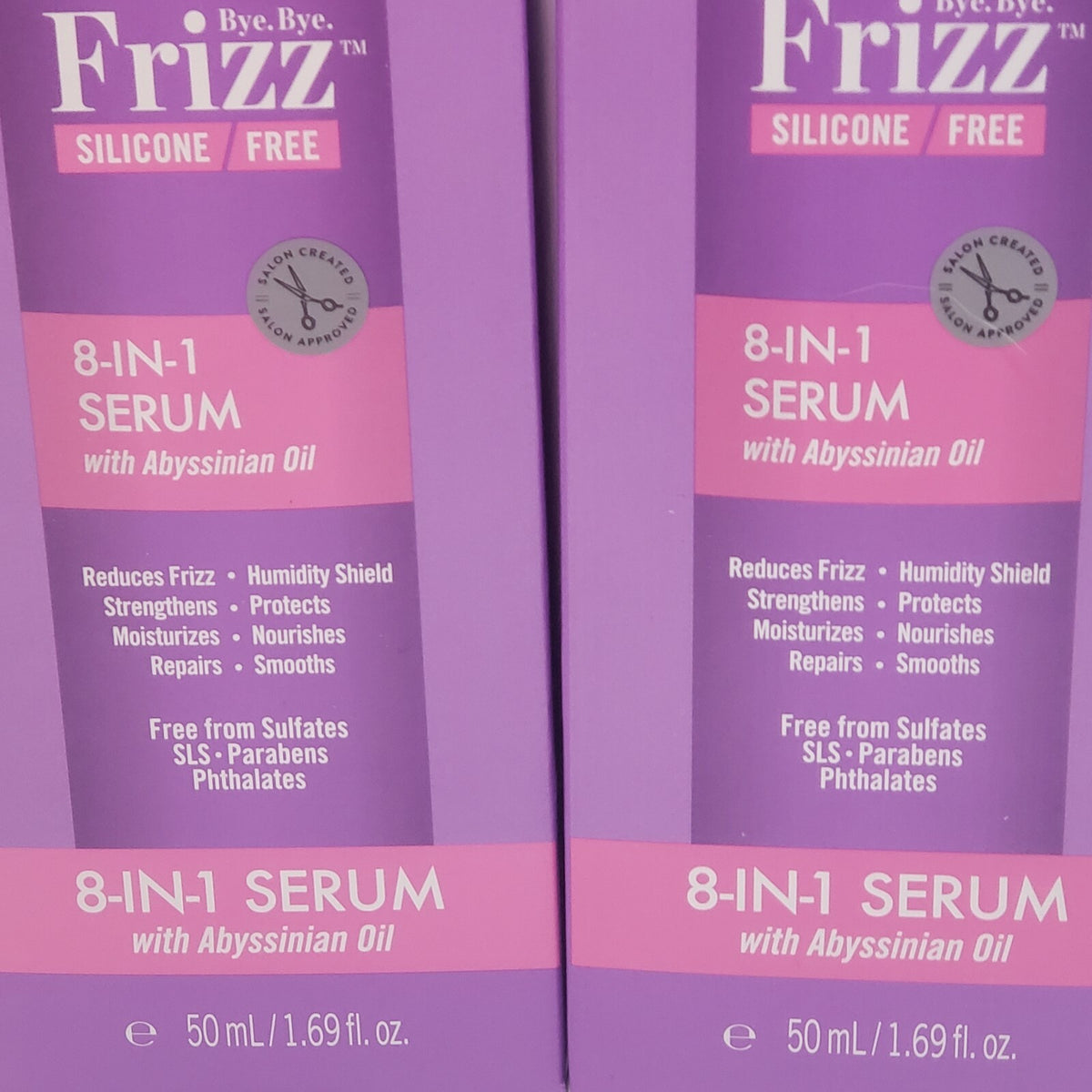Frizz Control Hair Serum with Argan Oil - 8-in-1 Nourishing Treatment, Pack of 2