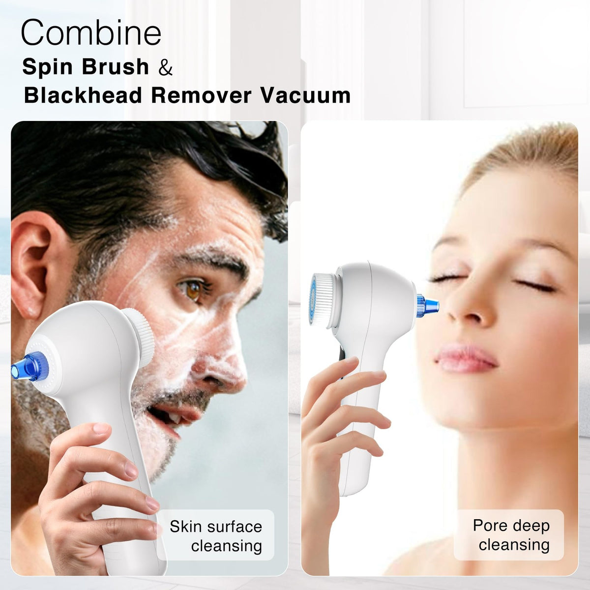Rechargeable 3-in-1 Facial Cleansing Brush & Blackhead Remover System
