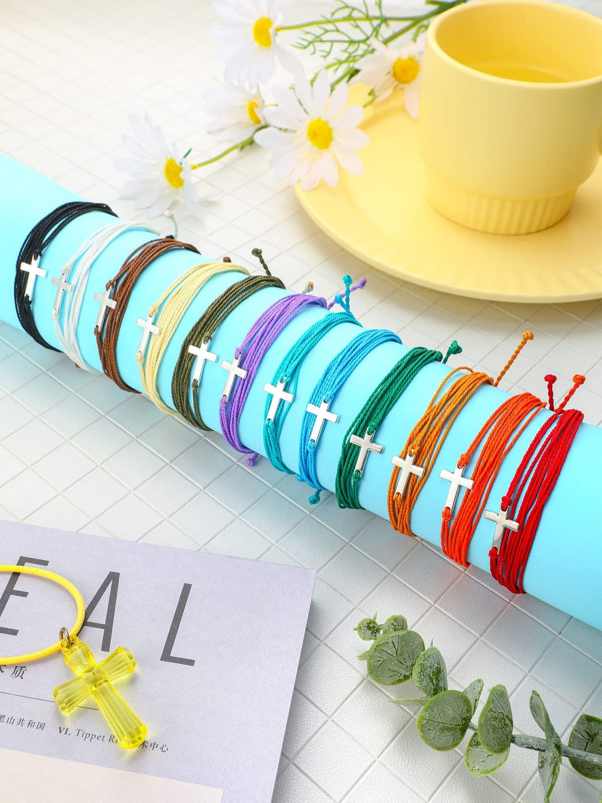 Kids & Teens Cross Bracelets Bulk - Adjustable Christian Friendship Jewelry