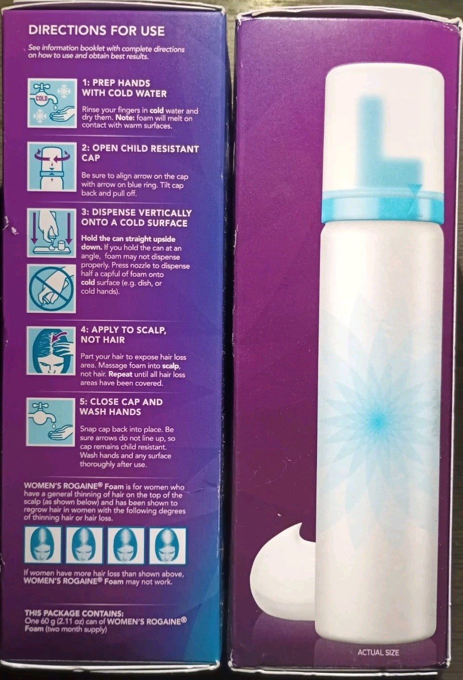 Women's Rogaine 5% Minoxidil Foam - 2 Month Supply (2 Pack)