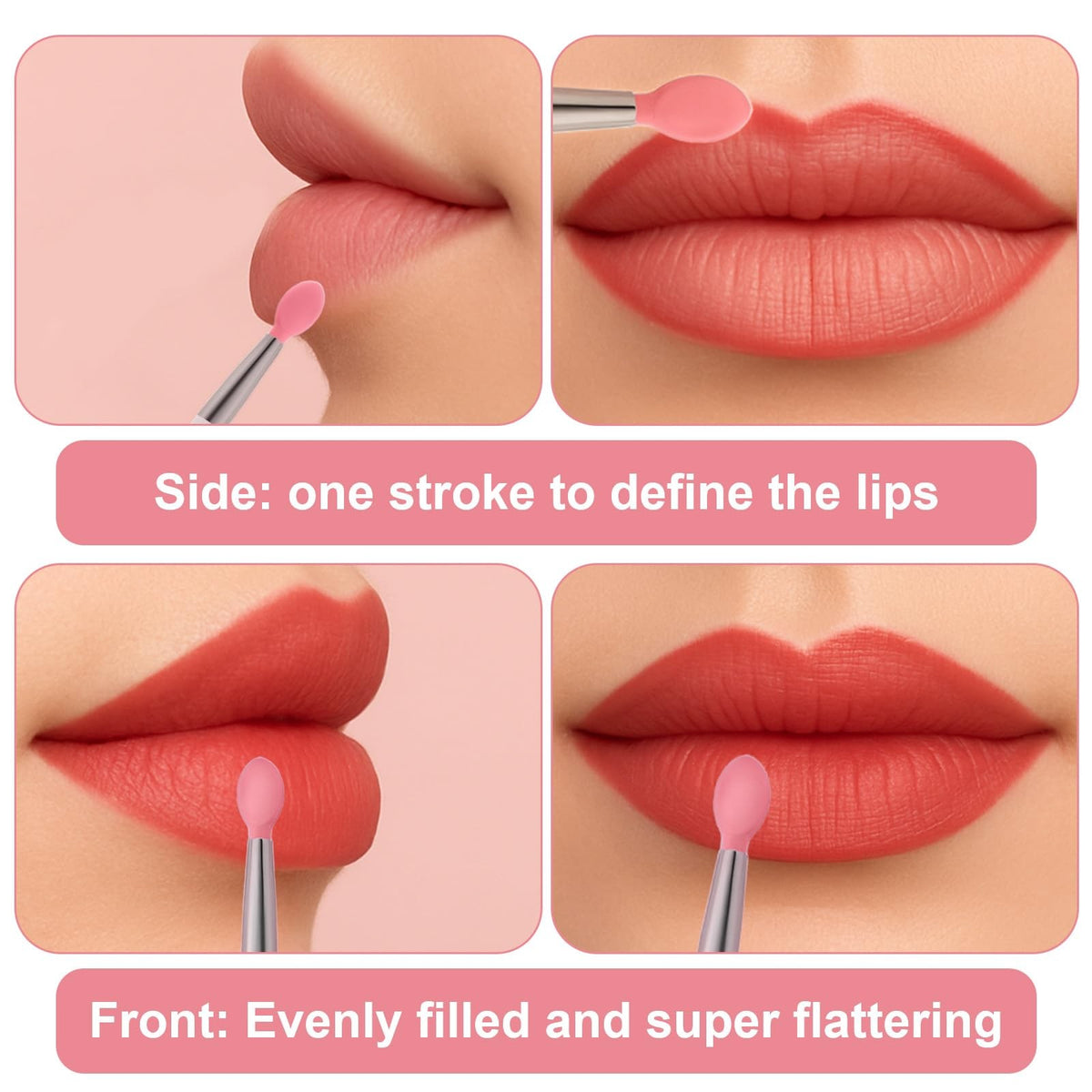10 Pcs Lip Scrub Brush Set - Silicone Exfoliating & Applicator Tools in Multiple Colors