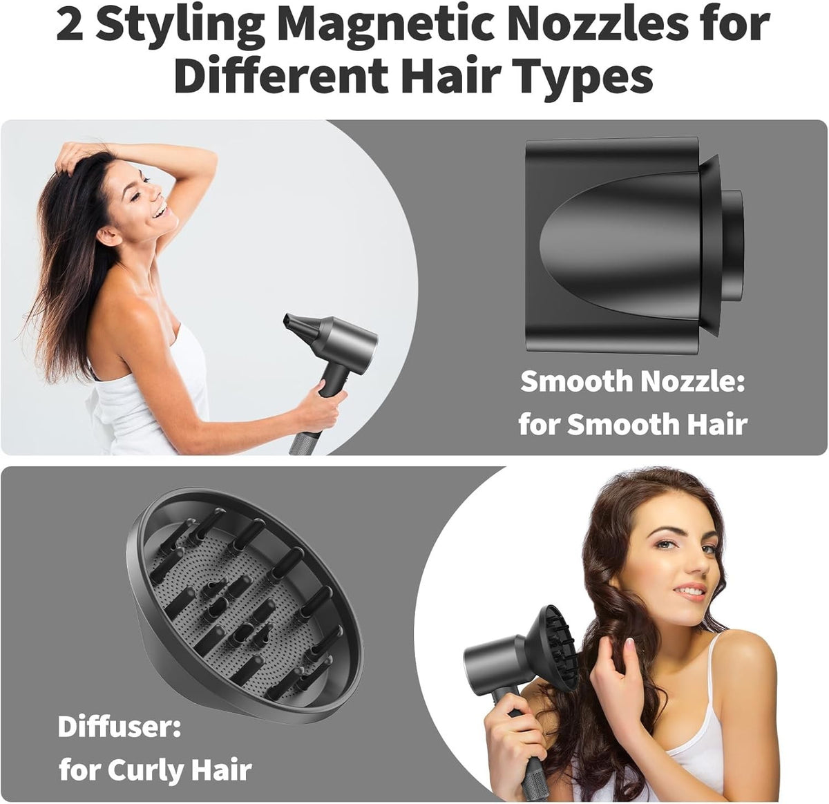 Professional Ionic Hair Dryer 110,000 RPM with Diffuser - 8 Modes