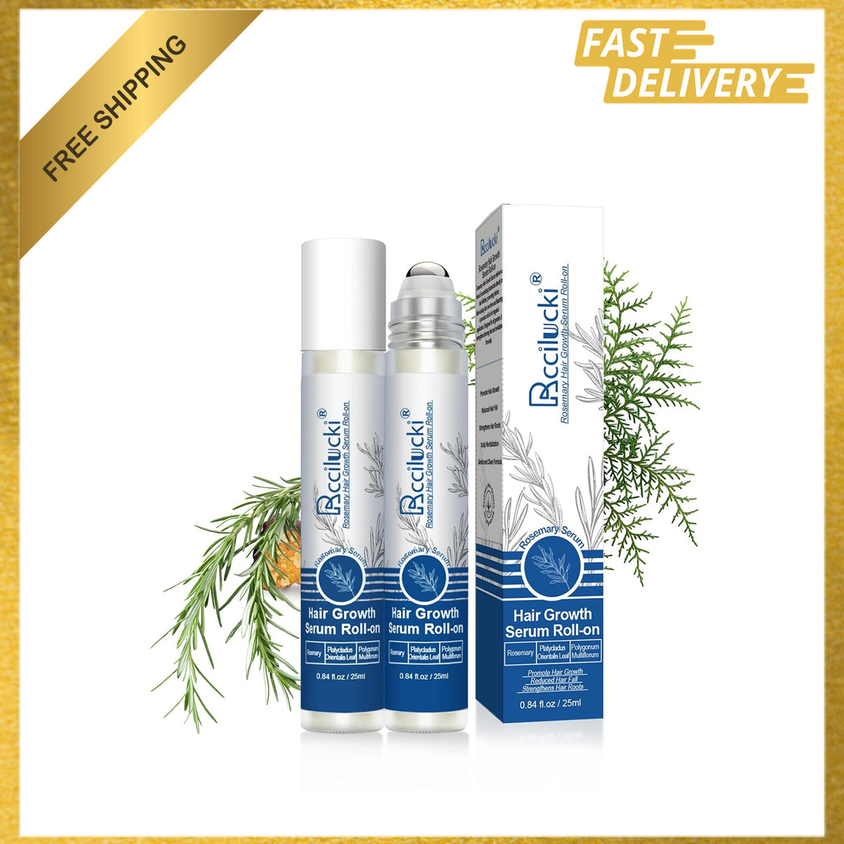 Rosemary Hair Growth Serum Roll-On 25ml – 2 Pack