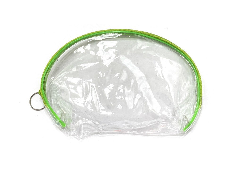 Large Zipper Cosmetic Bag & Coin Purse Set - Green Trim