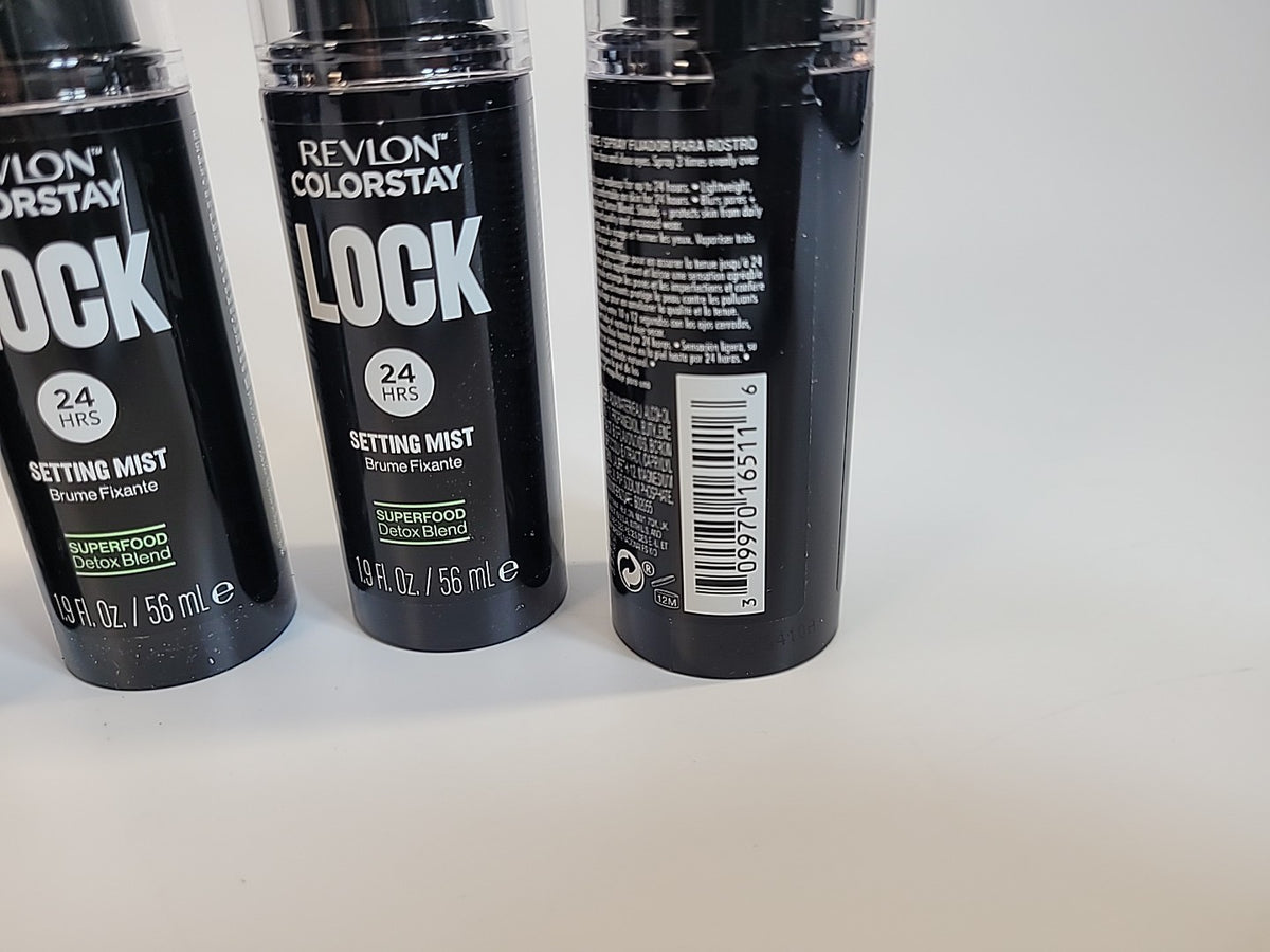 Revlon ColorStay Lock Setting Spray - 24 Hour Makeup Finish, Hydrating Superfood Blend, Travel Size 1.9oz (Pack of 4)