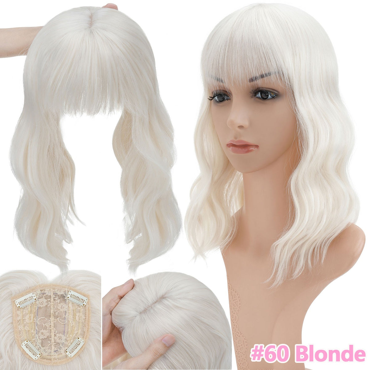 Women’s 14-Inch Real Human Hair Topper Clip-In Hairpiece for Thin Hair
