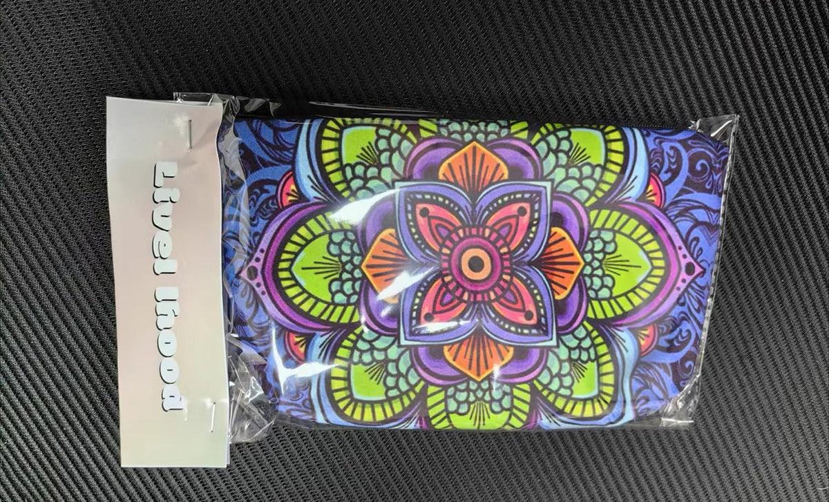 Mandala Flowers Cute Small Makeup Bag - Multicolor Travel Organizer