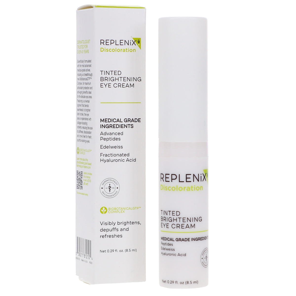 Replenix Tinted Brightening Eye Cream - 0.29 oz for Puffiness & Dark Circles